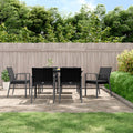 7-tlg. Garten-Essgruppe mit Kissen Poly Rattan und Stahl