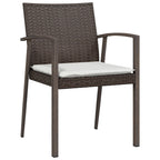 7-tlg. Garten-Essgruppe mit Kissen Poly Rattan und Stahl