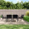 7-tlg. Garten-Essgruppe mit Kissen Poly Rattan und Stahl