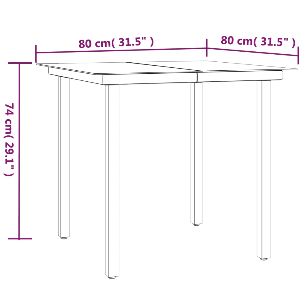 5-tlg. Garten-Essgruppe mit Kissen Poly Rattan und Stahl