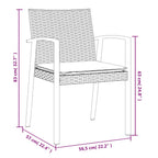 5-tlg. Garten-Essgruppe mit Kissen Poly Rattan und Stahl