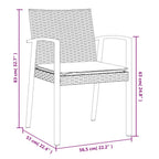 5-tlg. Garten-Essgruppe mit Kissen Poly Rattan und Stahl