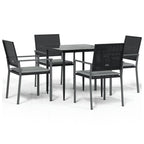 5-tlg. Garten-Essgruppe mit Kissen Poly Rattan und Stahl