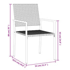 5-tlg. Garten-Essgruppe Poly Rattan und Stahl
