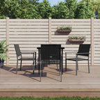 5-tlg. Garten-Essgruppe Poly Rattan und Stahl