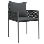 5-tlg. Garten-Essgruppe mit Kissen Poly Rattan und Stahl
