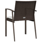Gartenstühle mit Kissen 6 Stk. Braun 56,5x57x83 cm Poly Rattan
