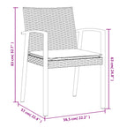 Gartenstühle mit Kissen 6 Stk. Schwarz 56,5x57x83cm Poly Rattan