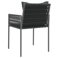 Gartenstühle mit Kissen 4 Stk. Schwarz 54x61x83 cm Poly Rattan