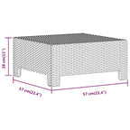 5-tlg. Garten-Lounge-Set mit Kissen Grau Poly Rattan