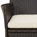 5-tlg. Garten-Essgruppe mit Kissen Braun Poly Rattan