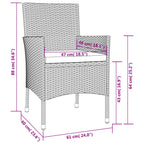 5-tlg. Garten-Essgruppe mit Kissen Braun Poly Rattan