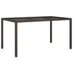 5-tlg. Garten-Essgruppe mit Kissen Braun Poly Rattan