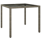 3-tlg. Garten-Essgruppe mit Kissen Grau Poly Rattan