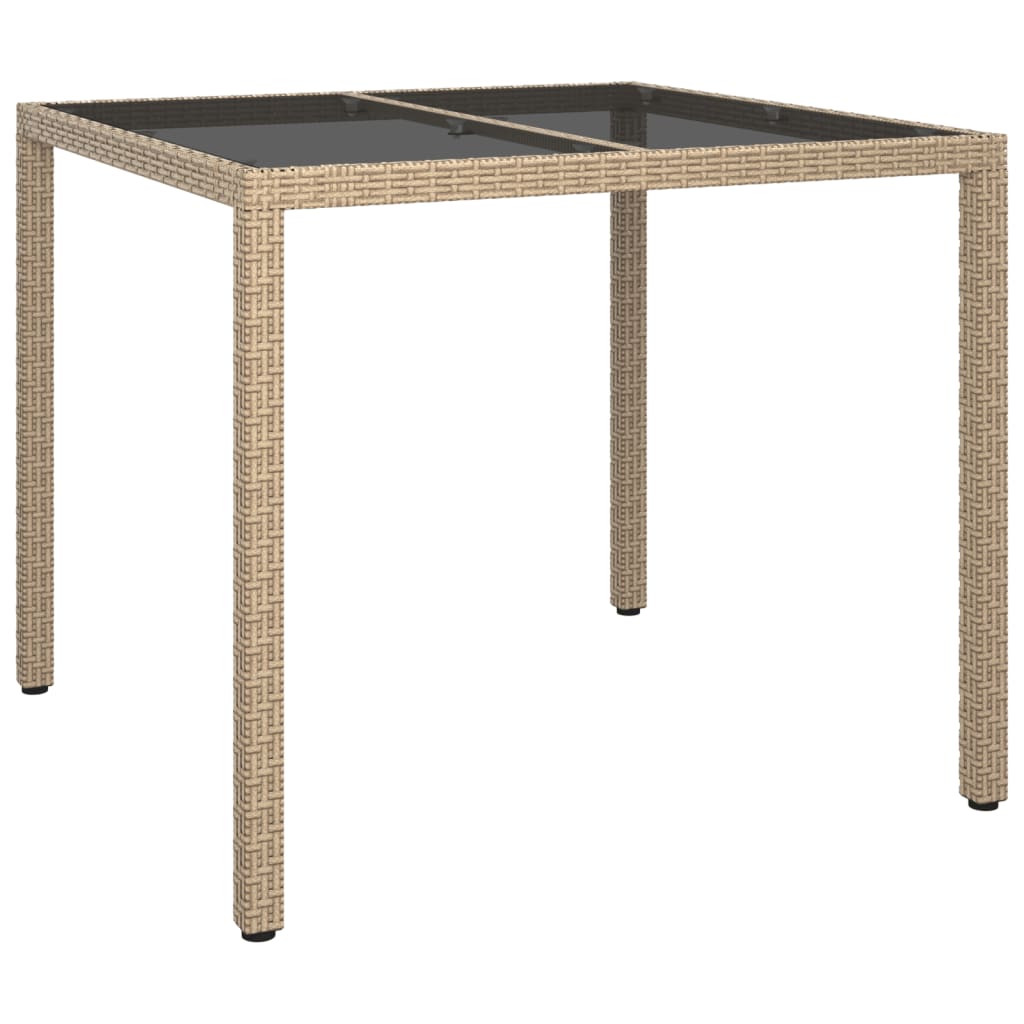 5-tlg. Garten-Essgruppe mit Kissen Beige Poly Rattan
