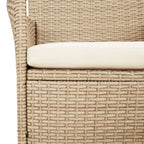 9-tlg. Garten-Essgruppe mit Kissen Beige Poly Rattan