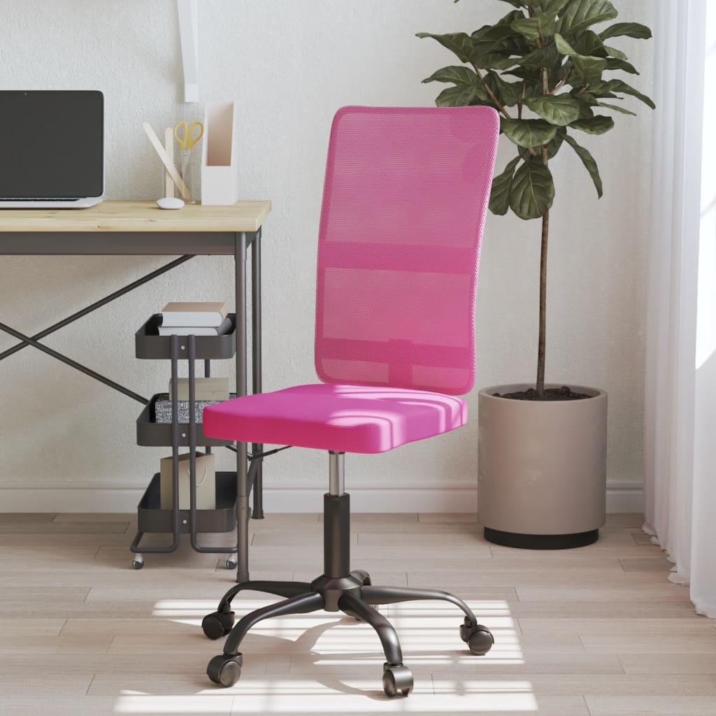 Bürostuhl Höhenverstellbar Rosa Netzstoff