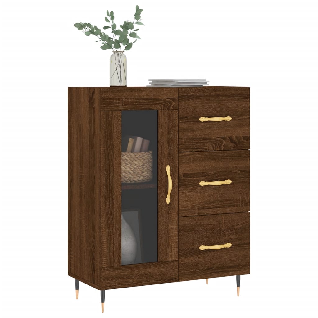 Sideboard Braun Eichen-Optik 69,5x34x90 cm Holzwerkstoff