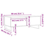 Couchtisch Betongrau 90x50x36,5 cm Holzwerkstoff