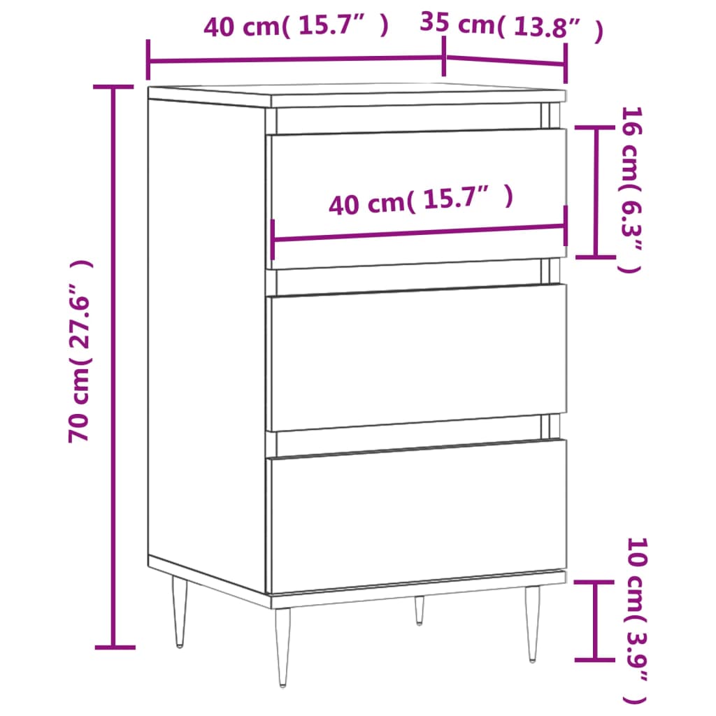 Sideboard Räuchereiche 40x35x70 cm Holzwerkstoff