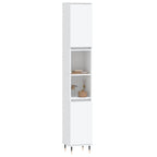 Badschrank Weiß 30x30x190 cm Holzwerkstoff