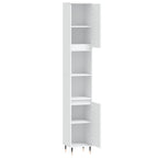 Badschrank Weiß 30x30x190 cm Holzwerkstoff
