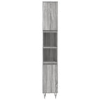 Badschrank Grau Sonoma 30x30x190 cm Holzwerkstoff