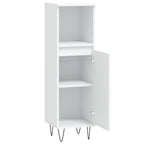 Badschrank Weiß 30x30x100 cm Holzwerkstoff