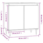Badschrank Grau Sonoma 58x33x60 cm Holzwerkstoff