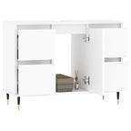 Badschrank Weiß 80x33x60 cm Holzwerkstoff