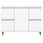 Badschrank Weiß 80x33x60 cm Holzwerkstoff