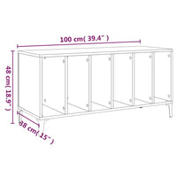 Plattenschrank Braun Eichen-Optik 100x38x48 cm Holzwerkstoff