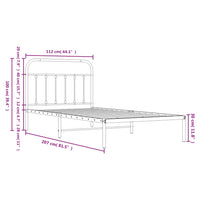 Bettgestell mit Kopfteil Metall Schwarz 107x203 cm