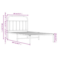 Bettgestell mit Kopfteil Metall Weiß 100x200 cm