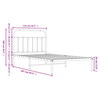 Bettgestell mit Kopfteil Metall Weiß 107x203 cm