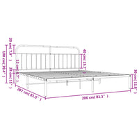 Bettgestell mit Kopfteil Metall Weiß 200x200 cm