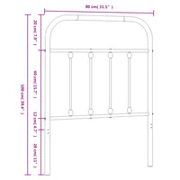 Kopfteil Metall Weiß 75 cm