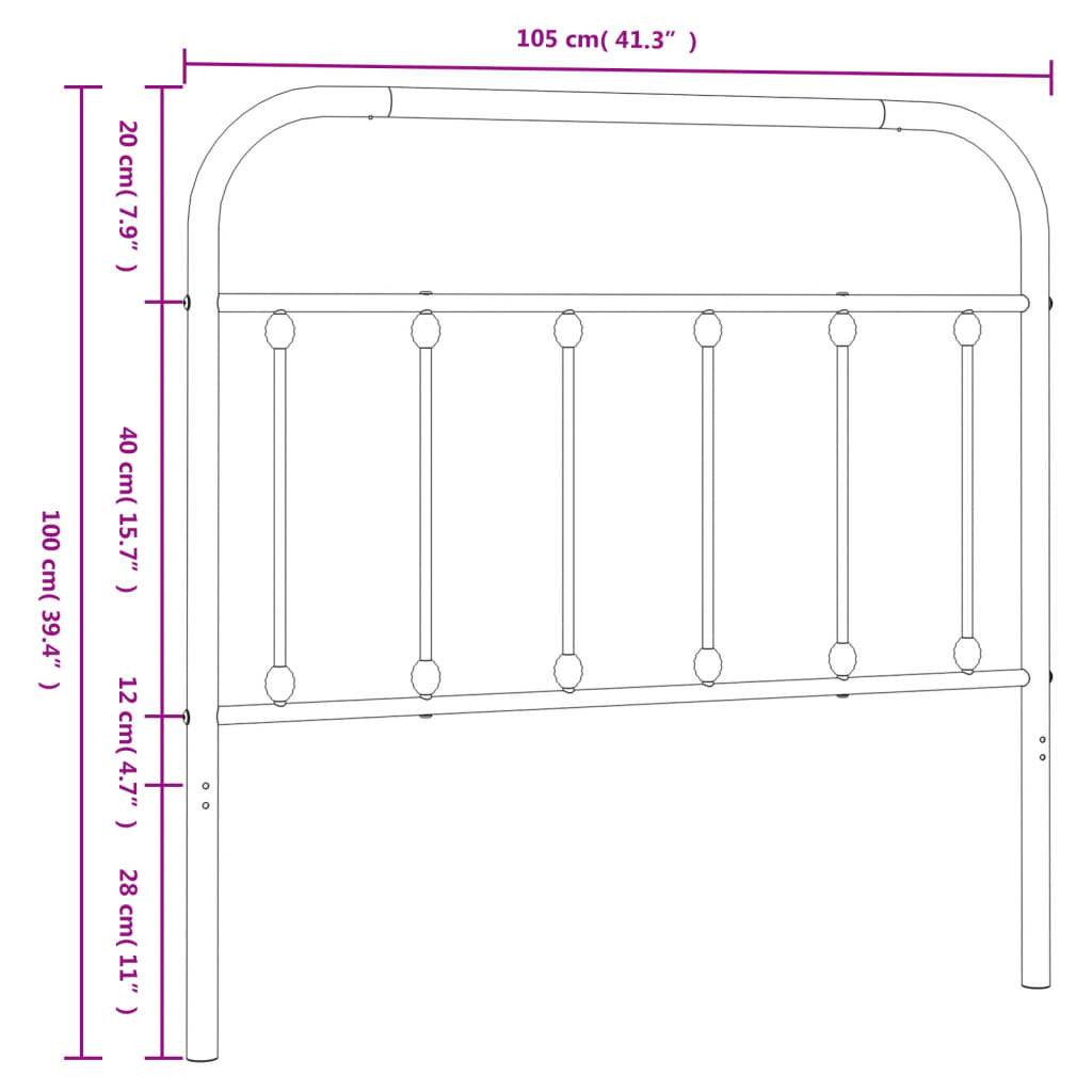 Kopfteil Metall Weiß 100 cm