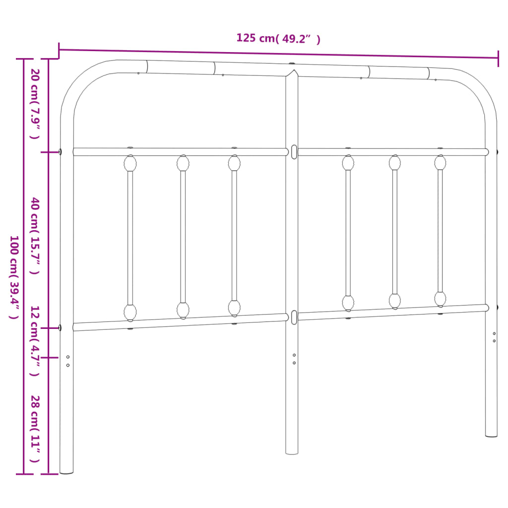 Kopfteil Metall Weiß 120 cm