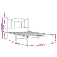 Bettgestell mit Kopfteil Metall Weiß 100x200 cm