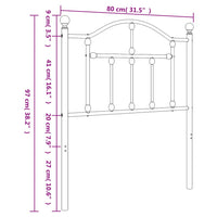 Kopfteil Metall Weiß 75 cm