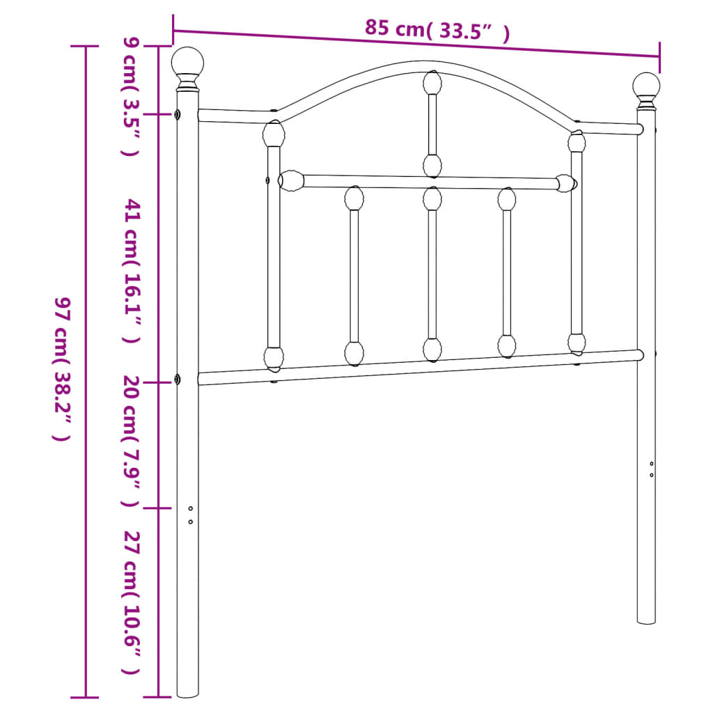 Kopfteil Metall Weiß 80 cm