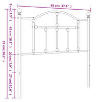 Kopfteil Metall Weiß 90 cm