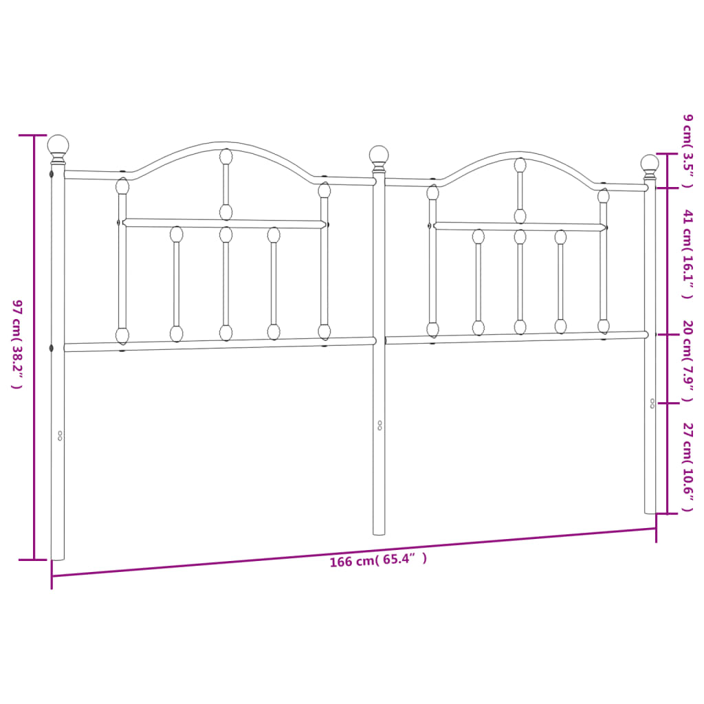 Kopfteil Metall Weiß 160 cm