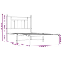 Bettgestell mit Kopfteil Metall Schwarz 90x200 cm