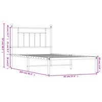 Bettgestell mit Kopfteil Metall Weiß 90x200 cm