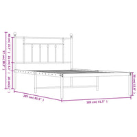 Bettgestell mit Kopfteil Metall Weiß 100x200 cm