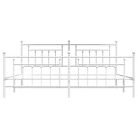 Bettgestell mit Kopf- und Fußteil Metall Weiß 200x200 cm