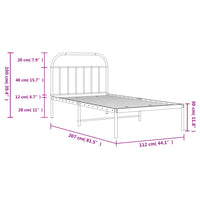 Bettgestell mit Kopfteil Metall Schwarz 107x203 cm