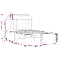 Bettgestell mit Kopfteil Metall Schwarz 120x200 cm